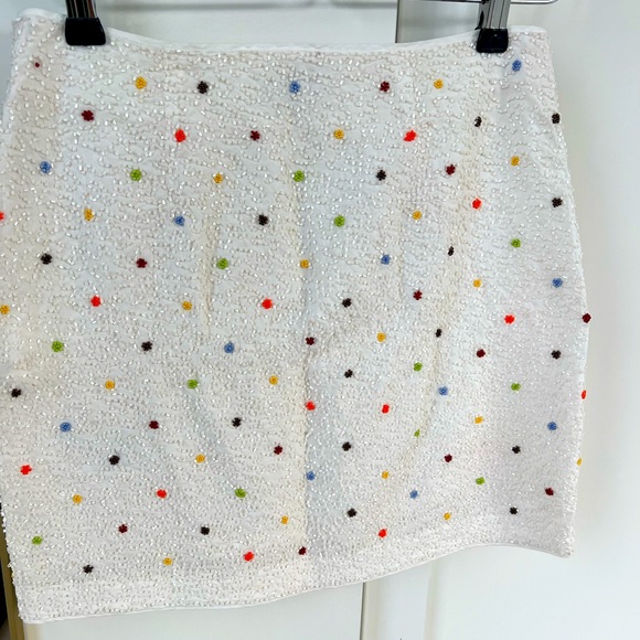& Other Stories Beaded White Miniskirt - Picture 6 of 9